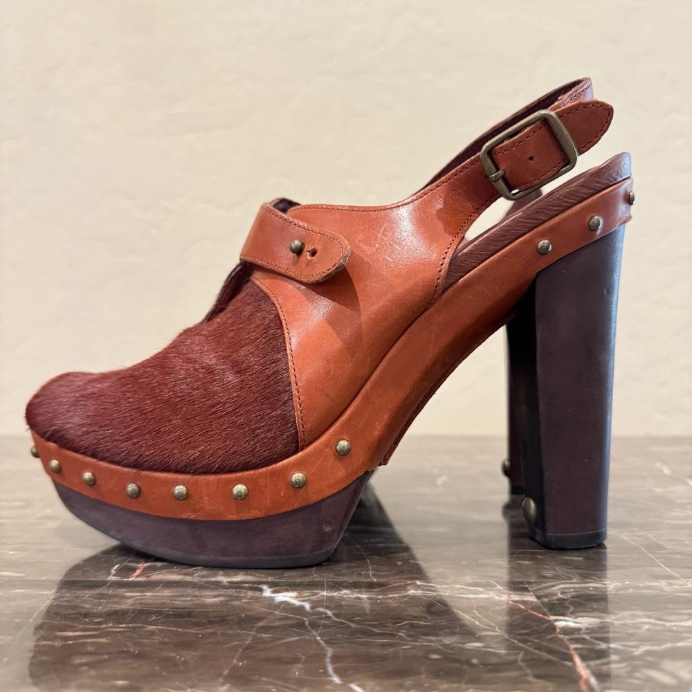 Ugg Nicco Leather Platform Clog Heels